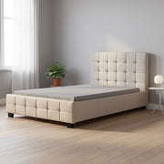 King Single Linen Fabric Deluxe Bed Frame Beige V63-819273
