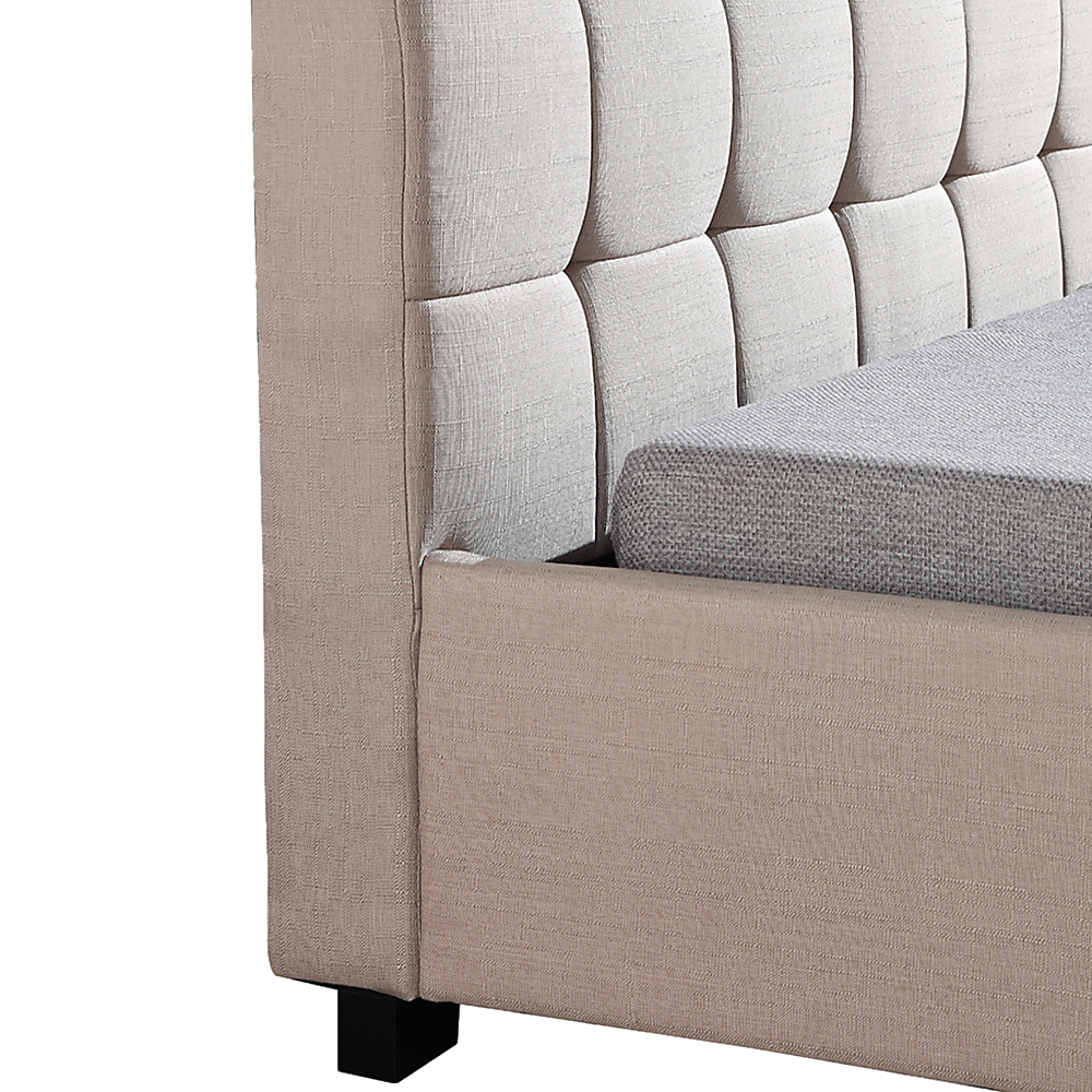 King Single Linen Fabric Deluxe Bed Frame Beige V63-819273