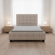 King Single Linen Fabric Deluxe Bed Frame Beige V63-819273