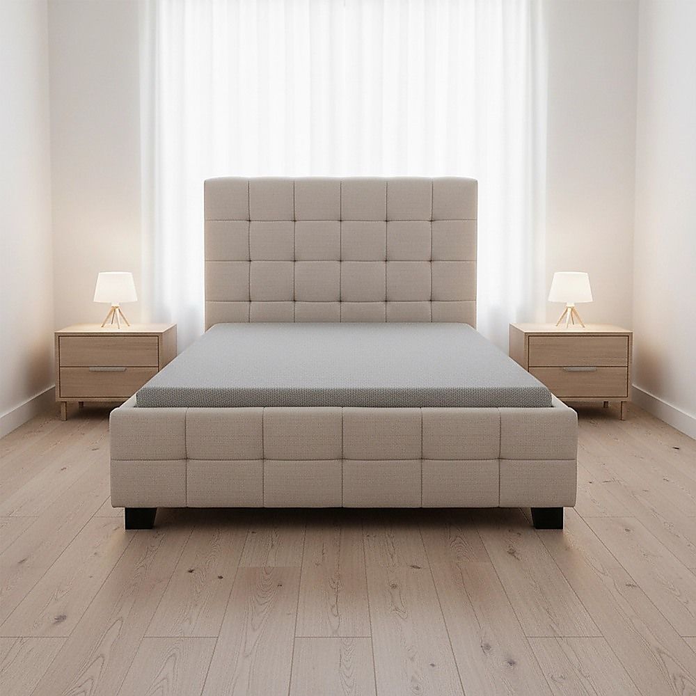 King Single Linen Fabric Deluxe Bed Frame Beige V63-819273