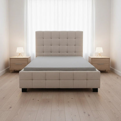 King Single Linen Fabric Deluxe Bed Frame Beige V63-819273