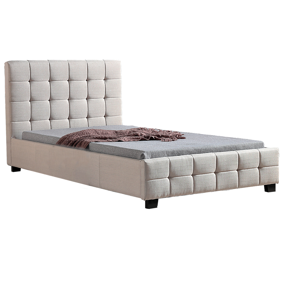 King Single Linen Fabric Deluxe Bed Frame Beige V63-819273