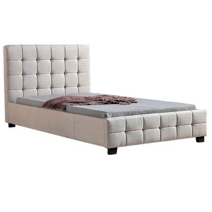 King Single Linen Fabric Deluxe Bed Frame Beige V63-819273