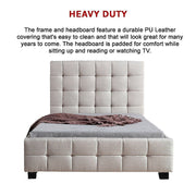 King Single Linen Fabric Deluxe Bed Frame Beige V63-819273