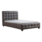 King Single PU Leather Deluxe Bed Frame Brown V63-819283
