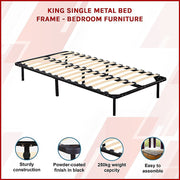 King Single Metal Bed Frame - Bedroom Furniture V63-819363