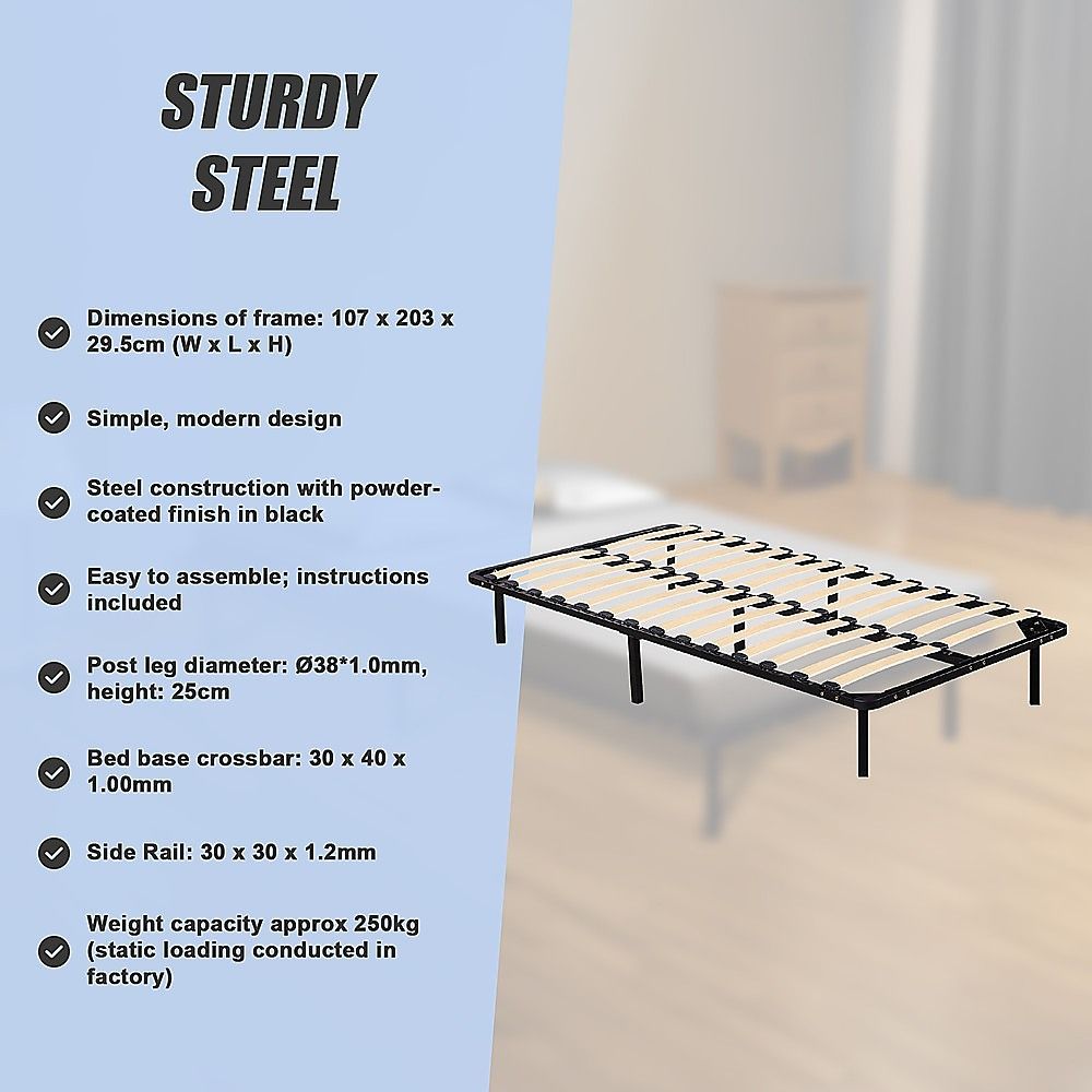 King Single Metal Bed Frame - Bedroom Furniture V63-819363