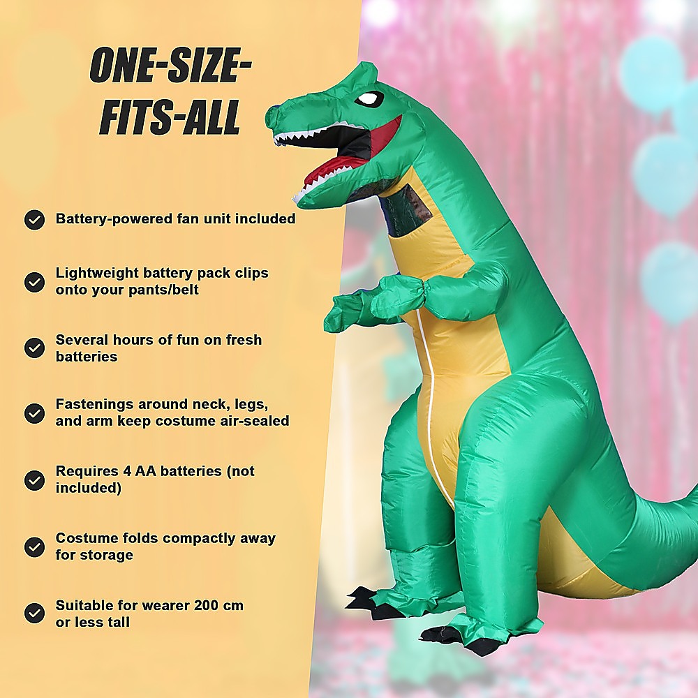 Dinosaur T-Rex Fancy Dress Fan Inflatable Costume Tyrannosaurus Suit V63-819373
