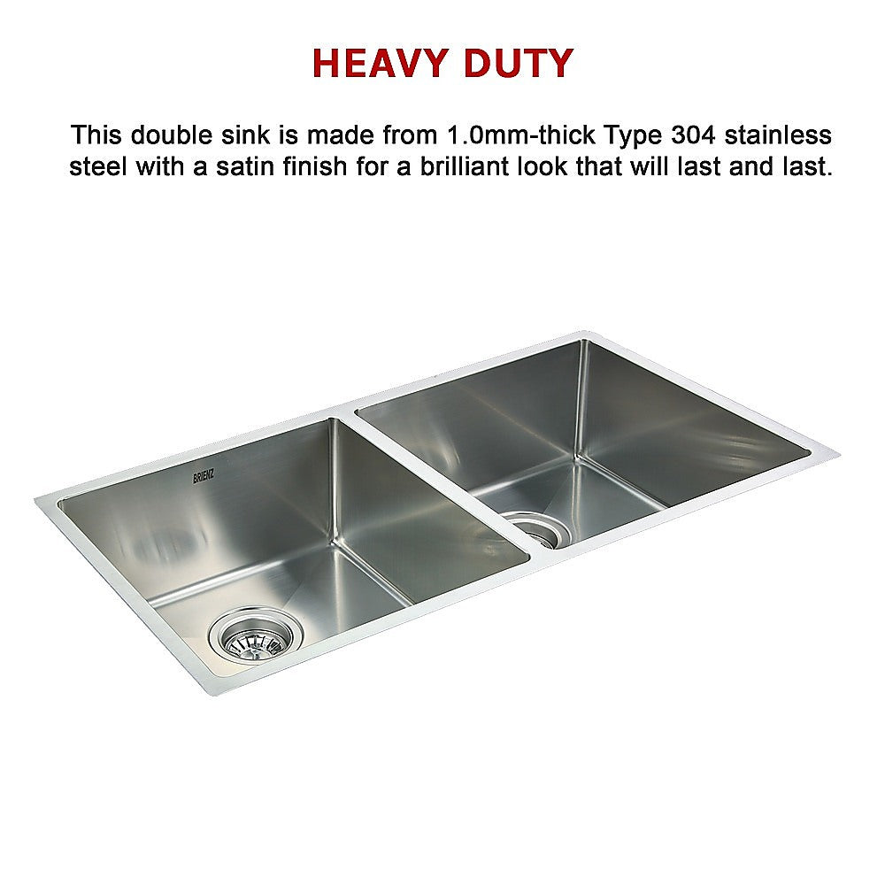 865x440mm Handmade Stainless Steel Undermount / Topmount Kitchen Sink with Waste V63-819493