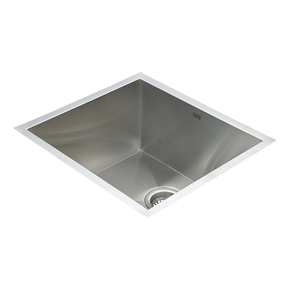 510x450mm Handmade Stainless Steel Undermount / Topmount Kitchen Laundry Sink with Waste V63-819503