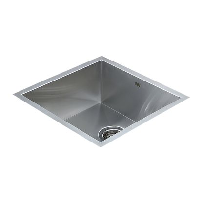 440x440mm Handmade Stainless Steel Undermount / Topmount Kitchen Laundry Sink with Waste V63-819513