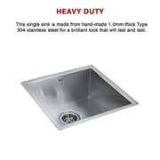 440x440mm Handmade Stainless Steel Undermount / Topmount Kitchen Laundry Sink with Waste V63-819513
