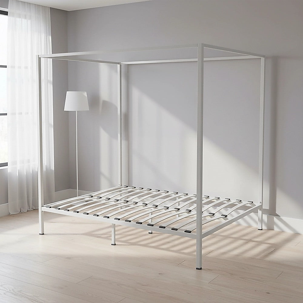 Cream Queen Four Poster Bed Frame