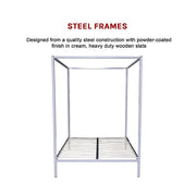 Cream Queen Four Poster Bed Frame
