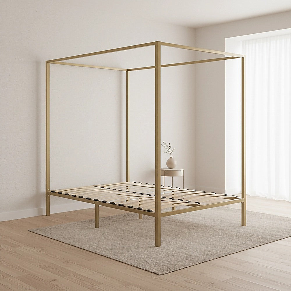 Gold Queen Four Poster Bed Frame