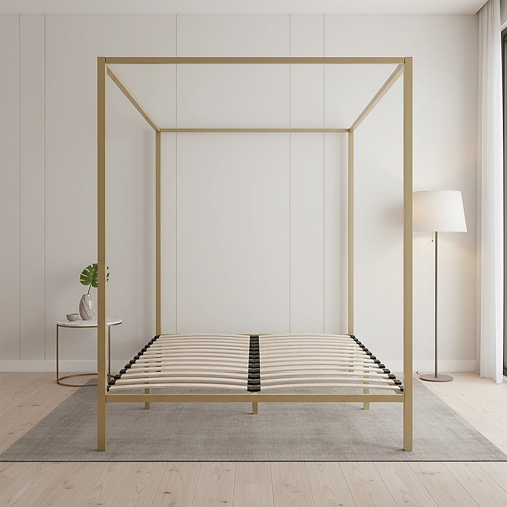 Gold Queen Four Poster Bed Frame