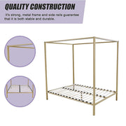 Gold Queen Four Poster Bed Frame