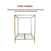 Gold Queen Four Poster Bed Frame
