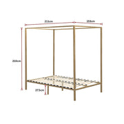 Gold Queen Four Poster Bed Frame