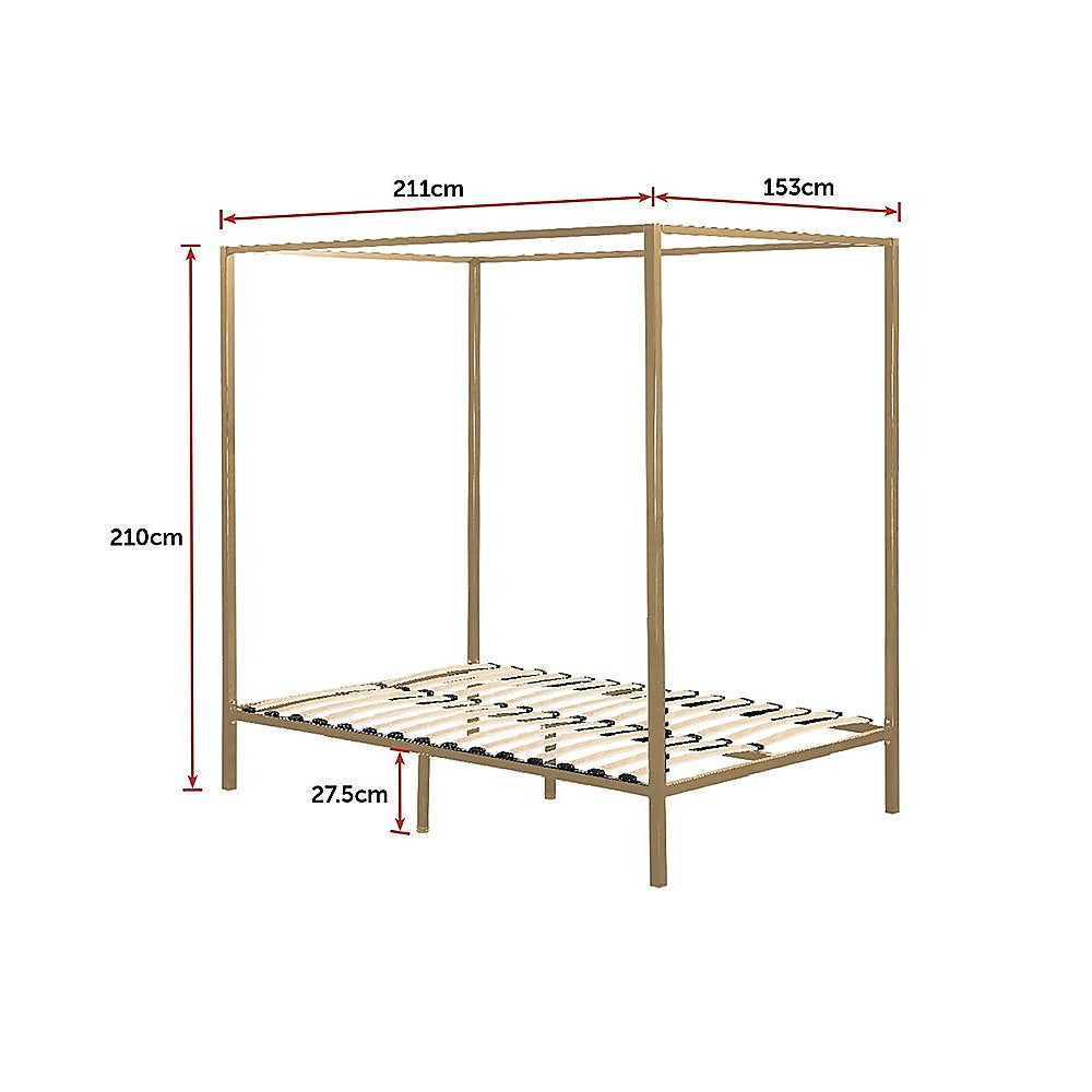 Gold Queen Four Poster Bed Frame