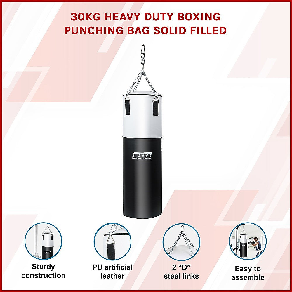 30kg Heavy Duty Boxing Punching Bag Solid Filled V63-819903