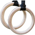 Birch Wood Gymnastic Rings with Adjustable Straps - Strength & Calisthenics Training V63-819913