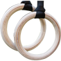 Birch Wood Gymnastic Rings with Adjustable Straps - Strength & Calisthenics Training V63-819913