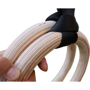 Birch Wood Gymnastic Rings with Adjustable Straps - Strength & Calisthenics Training V63-819913