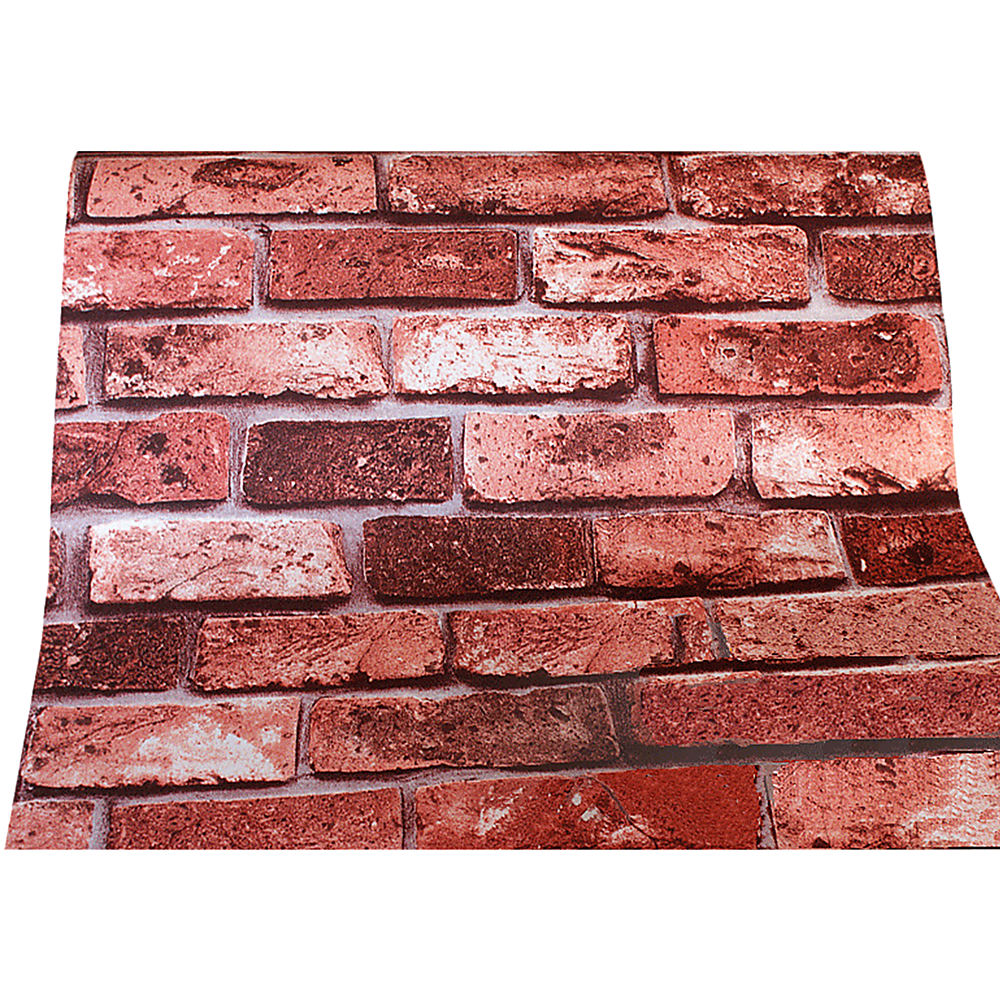 10m 3D Red Brick Print Theme Wallpaper V63-819943