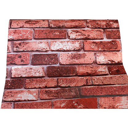 10m 3D Red Brick Print Theme Wallpaper V63-819943