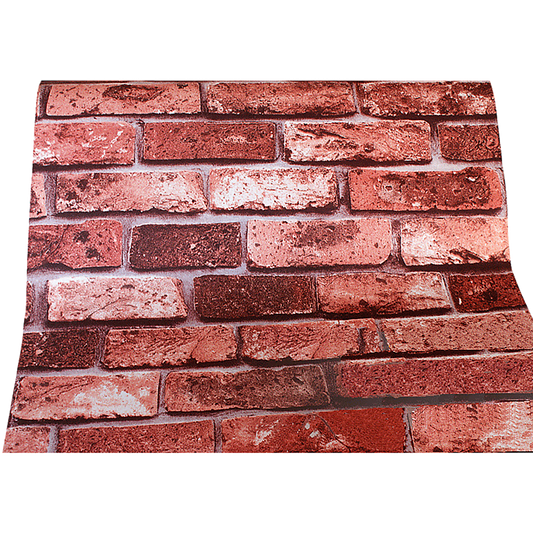 10m 3D Red Brick Print Theme Wallpaper V63-819943