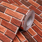 10m 3D Red Brick Print Theme Wallpaper V63-819943