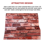 10m 3D Red Brick Print Theme Wallpaper V63-819943