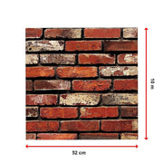 10m 3D Red Brick Print Theme Wallpaper V63-819943