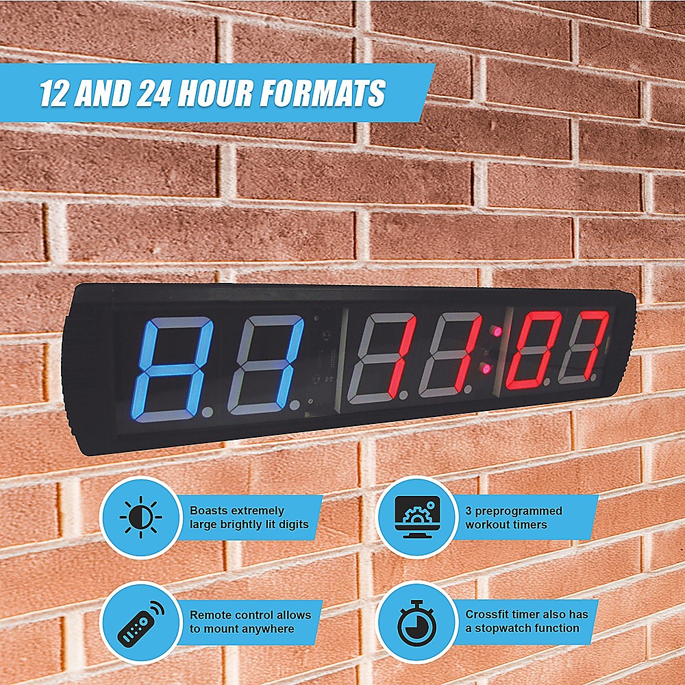 6 Digit Digital Timer Interval Fitness Clock LED Gym Display V63-820533