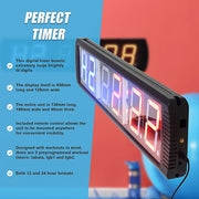 6 Digit Digital Timer Interval Fitness Clock LED Gym Display V63-820533