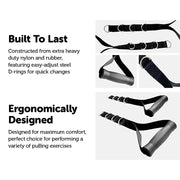 2x Adjustable Nylon Cable Handles – Home Gym Attachment for Strength Training