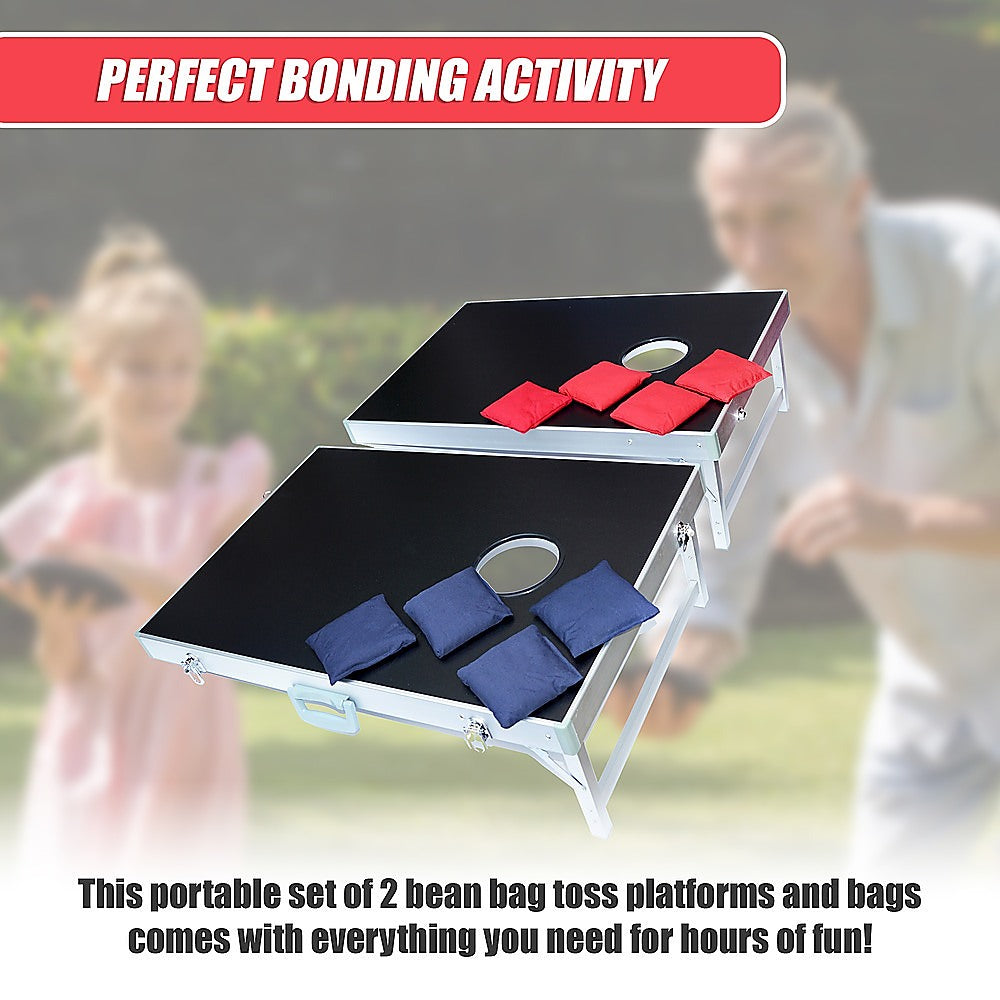 Bean Bag Toss Cornhole Game Set Aluminium Frame Portable Design V63-821073