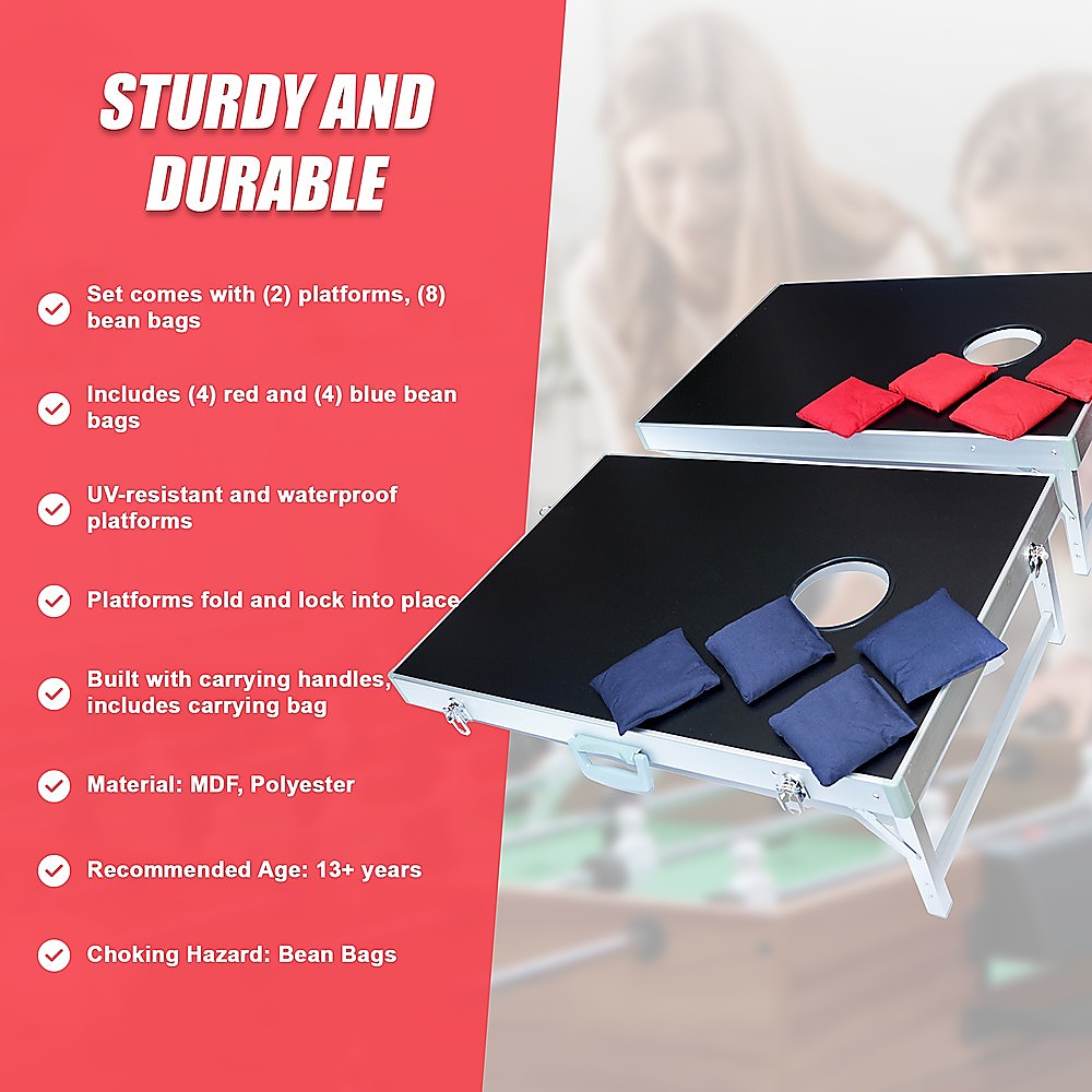 Bean Bag Toss Cornhole Game Set Aluminium Frame Portable Design V63-821073