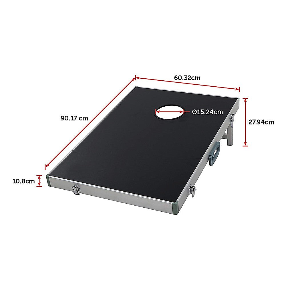 Bean Bag Toss Cornhole Game Set Aluminium Frame Portable Design V63-821073