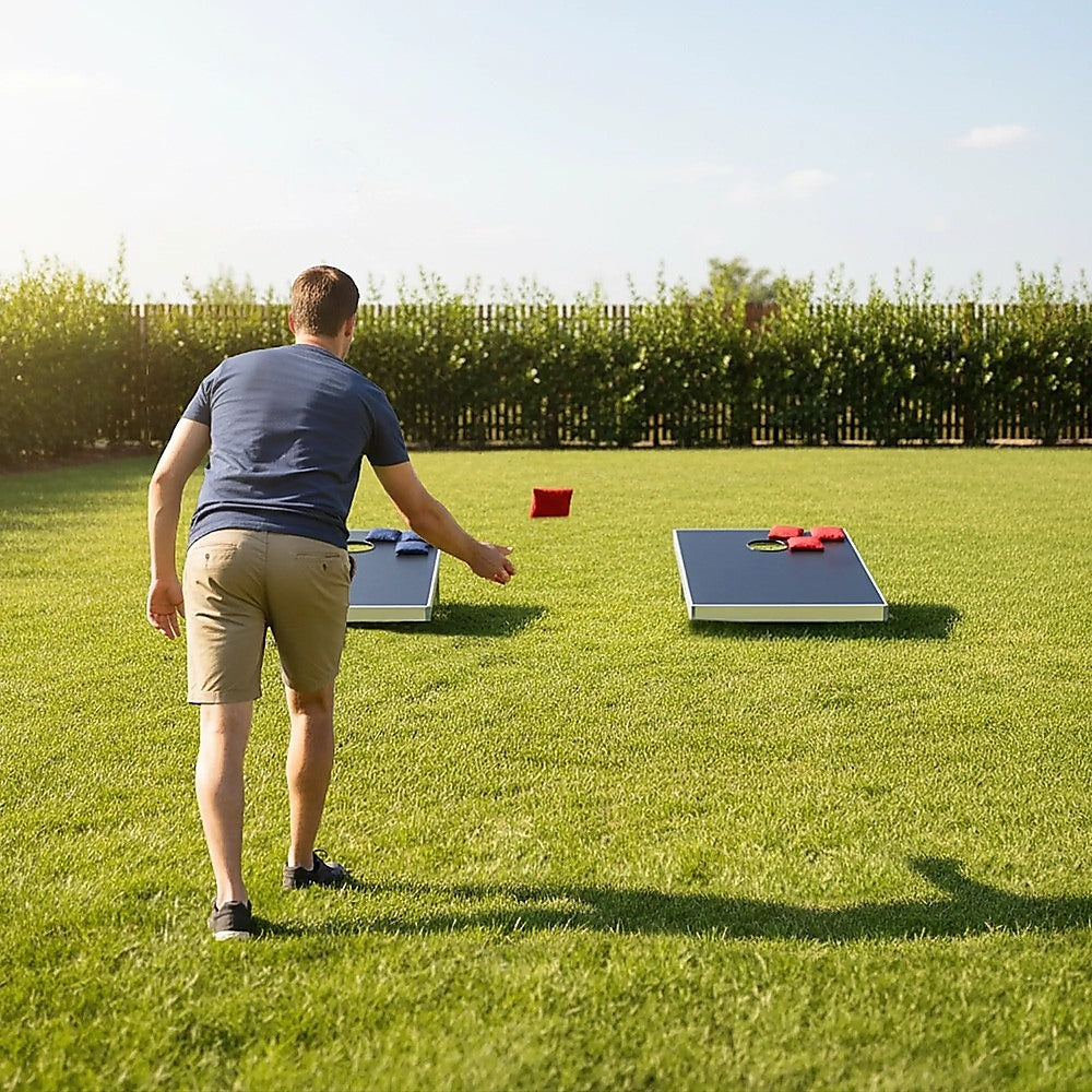 Bean Bag Toss Cornhole Game Set Aluminium Frame Portable Design V63-821073