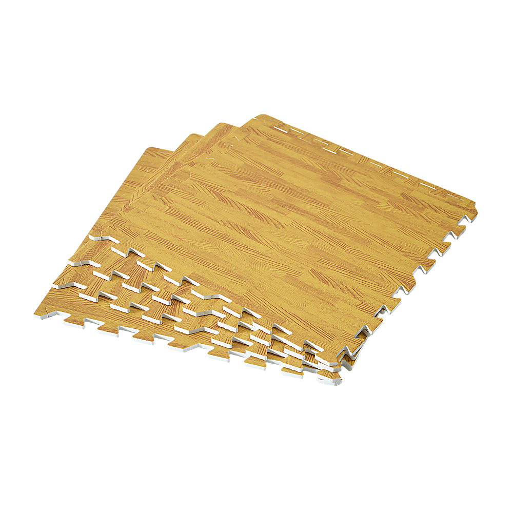 12 Tile EVA Interlocking Gym Floor Mats Wood Colour for Home Yoga V63-821293