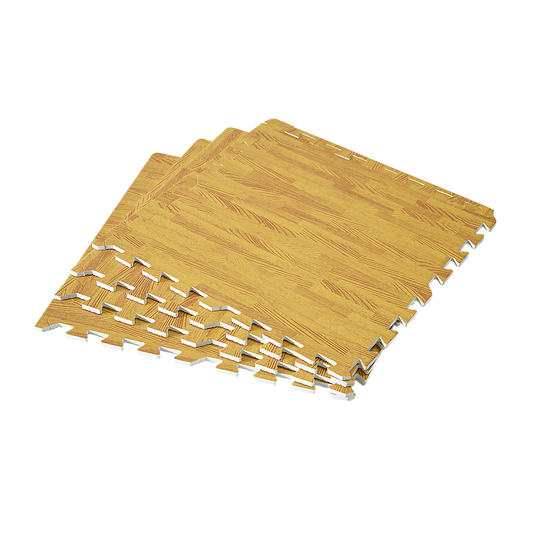 12 Tile EVA Interlocking Gym Floor Mats Wood Colour for Home Yoga V63-821293