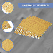 12 Tile EVA Interlocking Gym Floor Mats Wood Colour for Home Yoga V63-821293