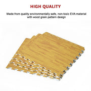 12 Tile EVA Interlocking Gym Floor Mats Wood Colour for Home Yoga V63-821293