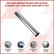 One Way Mirror Privacy Reflection Window Tint Film STOP HEAT 24Ft x 2Ft V63-821303