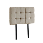 Linen Fabric Single Bed Deluxe Headboard Bedhead - Beige V63-821373