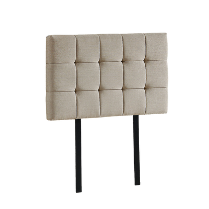 Linen Fabric Single Bed Deluxe Headboard Bedhead - Beige V63-821373