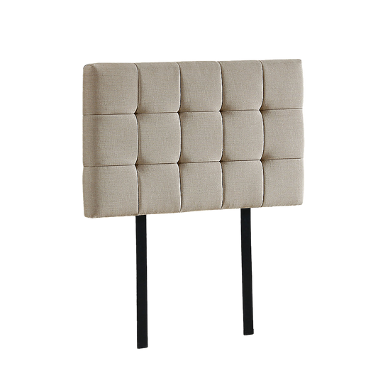 Linen Fabric Single Bed Deluxe Headboard Bedhead - Beige V63-821373