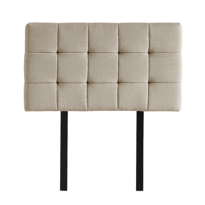 Linen Fabric Single Bed Deluxe Headboard Bedhead - Beige V63-821373